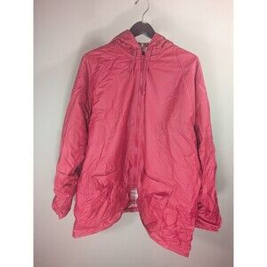 Misty Harbor Unisex 2XL PVC Hooded Rain Parka Plaid Lined Red Zip Coat